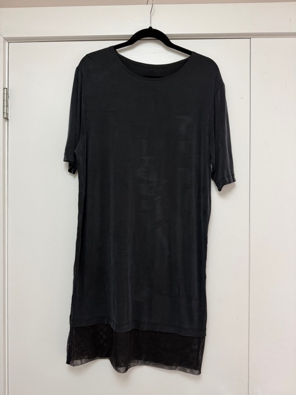 lululemon athletica Black Mini Dress with Sheer Hem